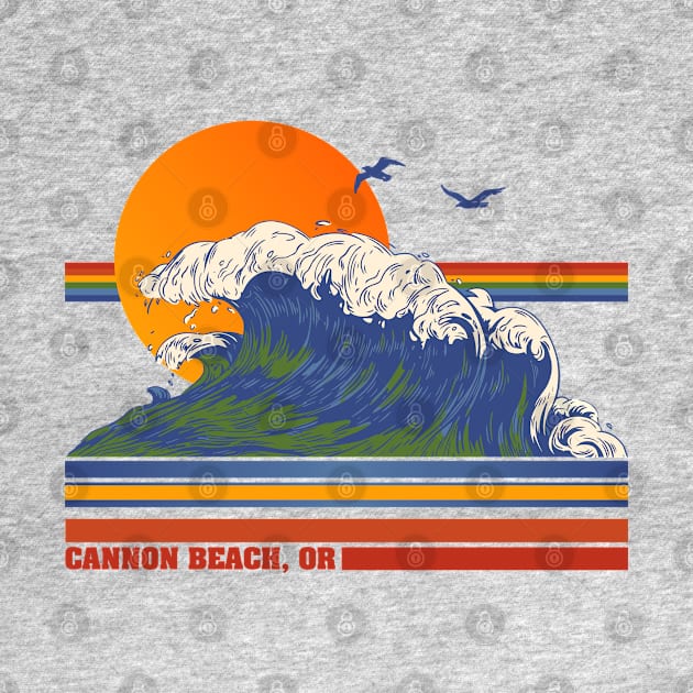 Retro Cannon Beach OR 70s Style Tourist Souvenir by darklordpug